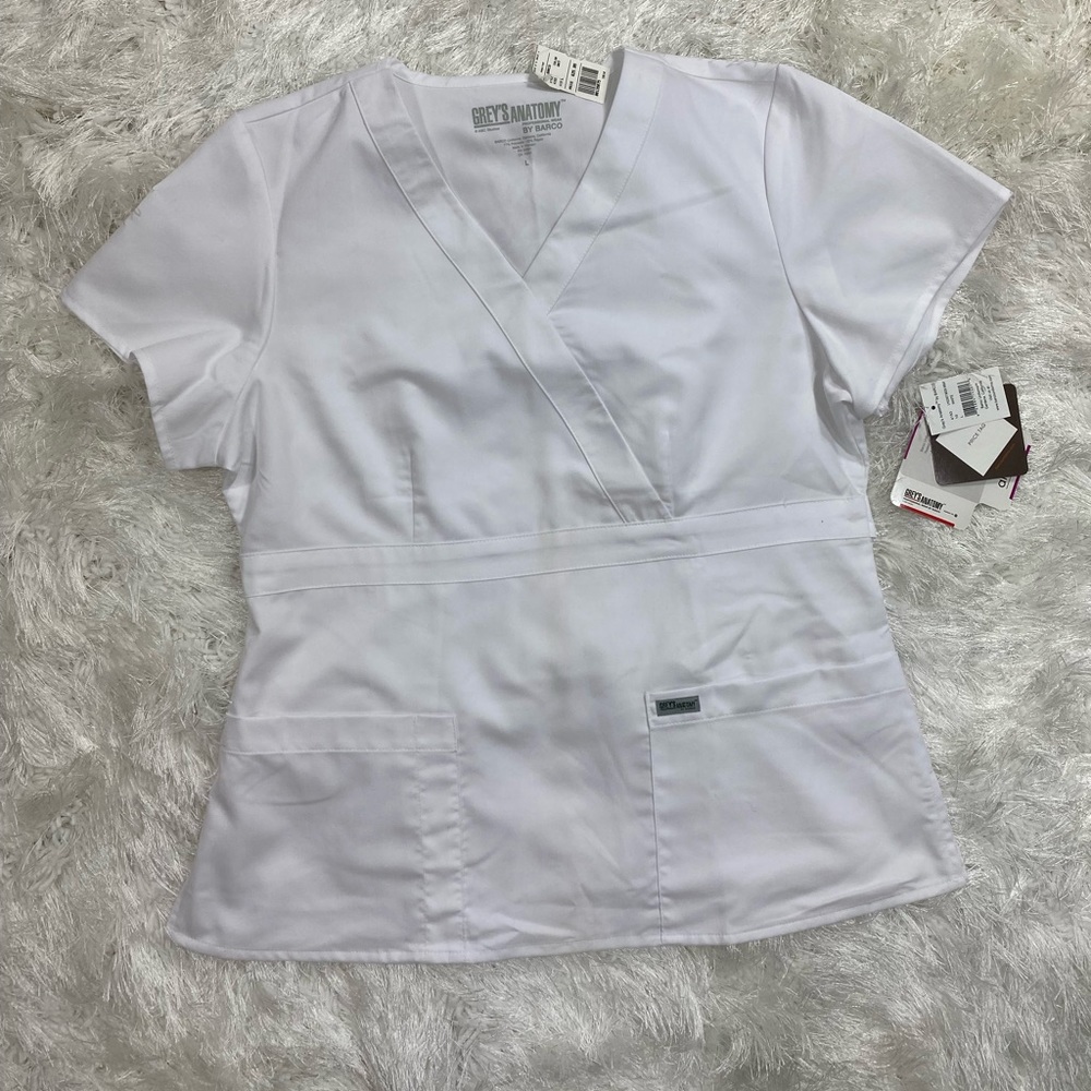 Greys Anatomy White Scrub Top Large